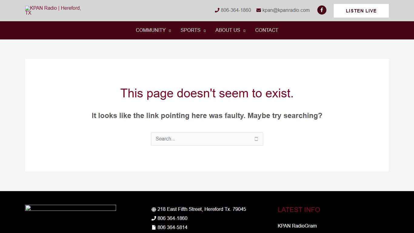Page not found | KPAN Radio | Hereford, TX